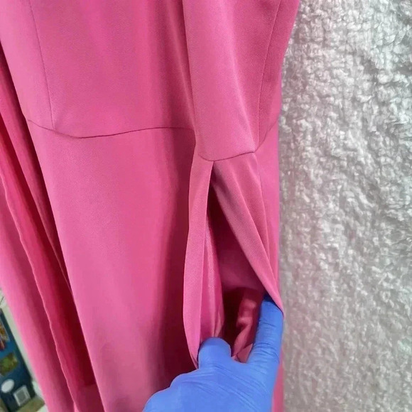 Prabal Gurung Wide Leg Tall Jumpsuit Romper 20W Pink Neck Bow Detail Barbiecore - Picture 13 of 16